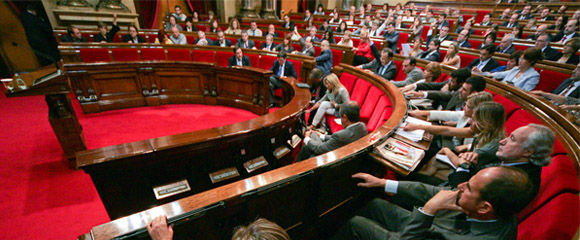 L'hemicicle del Parlament de Catalunya durant una de les sessions